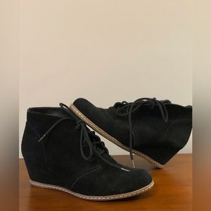 Franco Sarto suede leather wedge booties